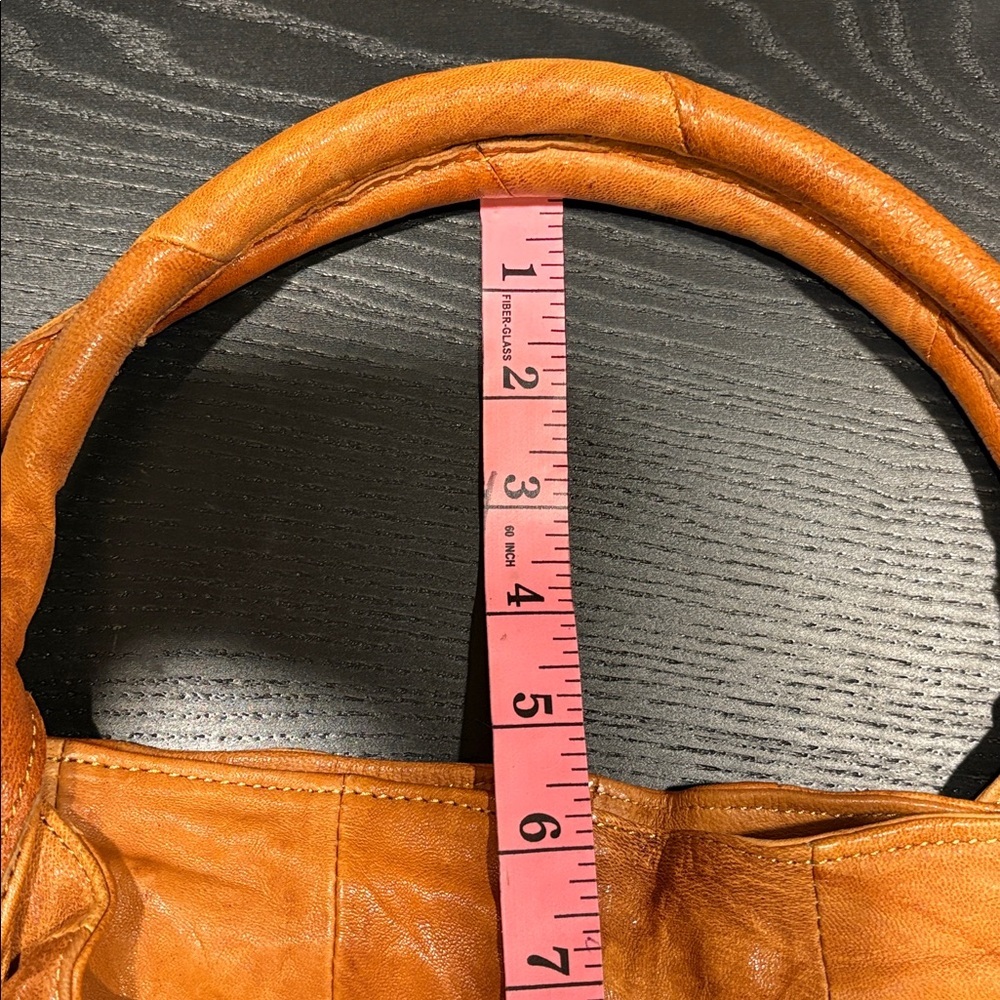 🥑Patchwork Leather Hobo Bag | Brown | Soft Handle & Pockets - Picture 8 of 8